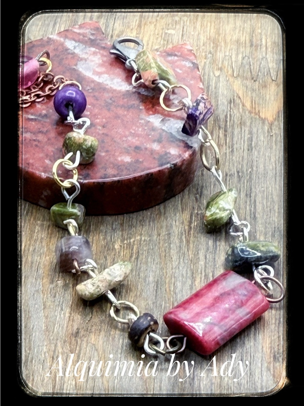 Vibrant Pink Bracelet agate + FALL VIBES